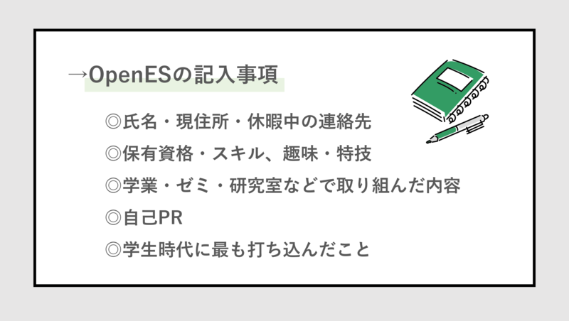 販売 open es その他記入欄